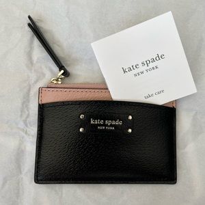Kate Spade coin purse, black and tan, NWT